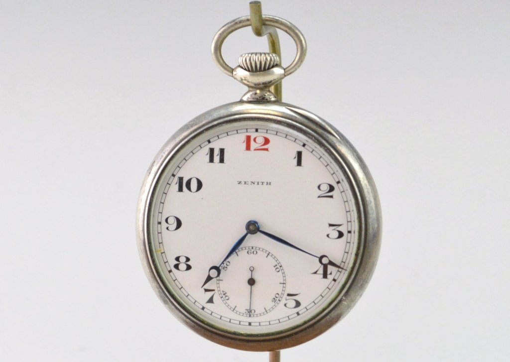 Zenith Grand Prix 1900 Silver Pocketwatch: Zenith Grand Prix 1900 Silver Pocketwatch, case is .800 Silver and movement cover is also .800. Movement cover reads "Grand Prix Paris 1900 "medaille d'or geneve 1896, ancre, levees visibles double pl