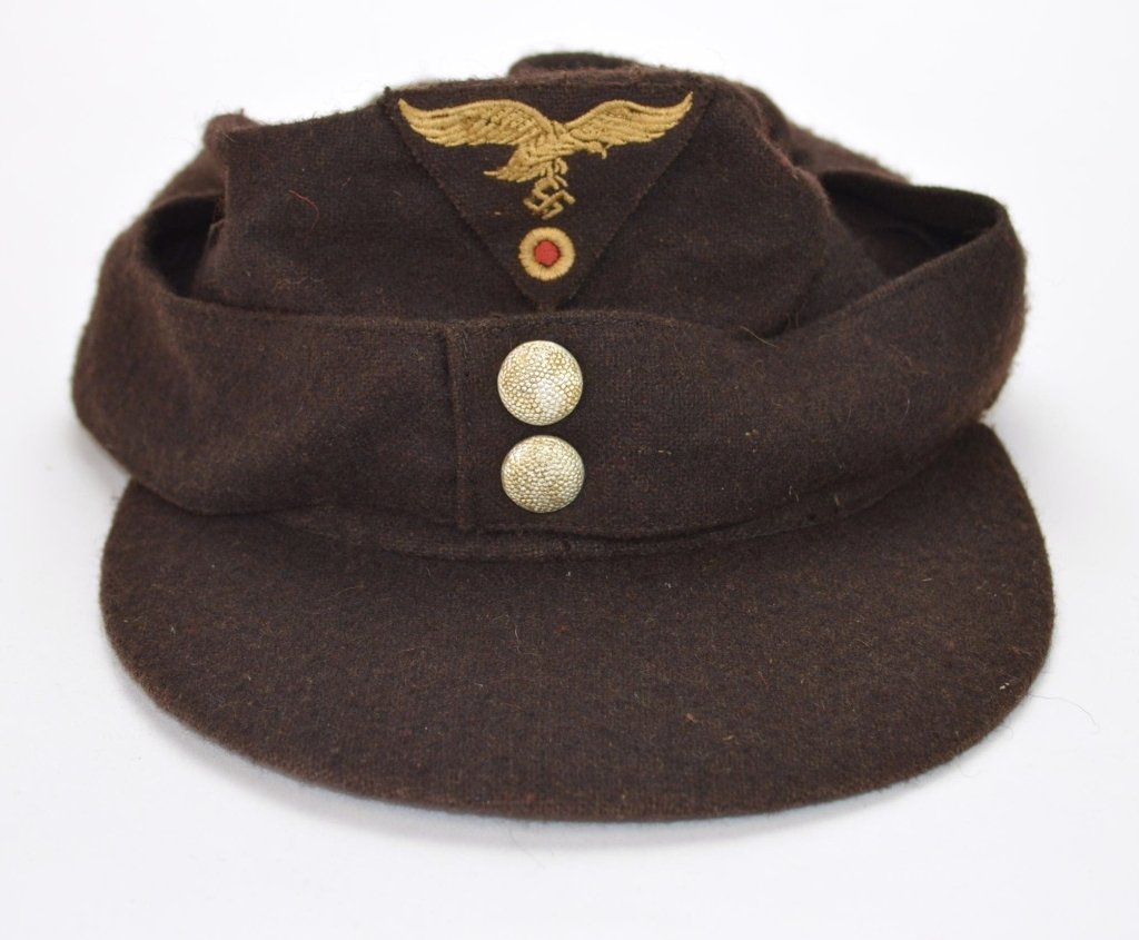 German Military Wool Cap: has illegible markings on interior
