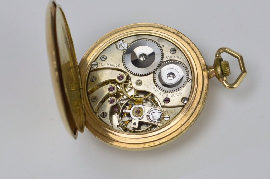Longines 15J Gold Filled Pocketwatch: Longines Pocket watch, ser. # 3920875. Winds and runs, but not guaranteed. Second hand is missing.