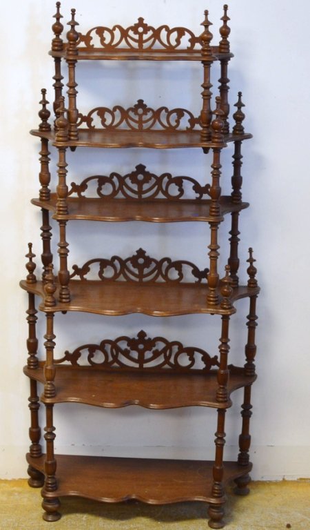 Victorian Walnut Etegere or What Not Shelf: circa 1880