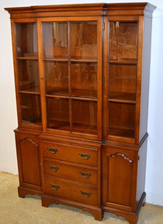 Drexel Wallace Nutting China Closet: Beautifully crafted of Cherry and measures 49" x 61" x 16"