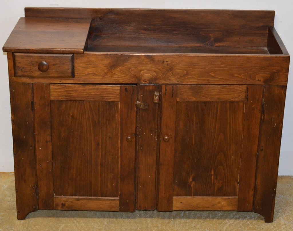 Early Dry Sink: Measures 42" x 31.5" 17". Refinished.