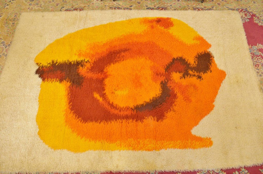 Ege Rya Studio Sculpted Carpet Denmark: Mid Century, made in Denmark, this iconic rug is a great centerpiece to mid century modern decor. Retains original tag.