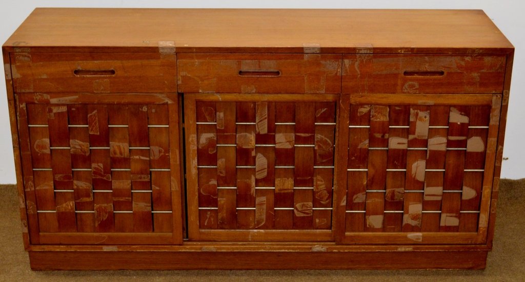 Edward Wormley Sideboard, Dunbar: Edward Wormley sideboard, Dunbar measures 61" x 18" x 32". In restorable condition.