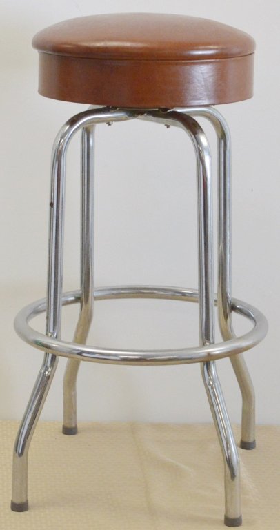 (5) Vintage Bar Stools: Krometal Bar stools dated 1962. Chrome and vinyl constructions. Clean. Measure 38"