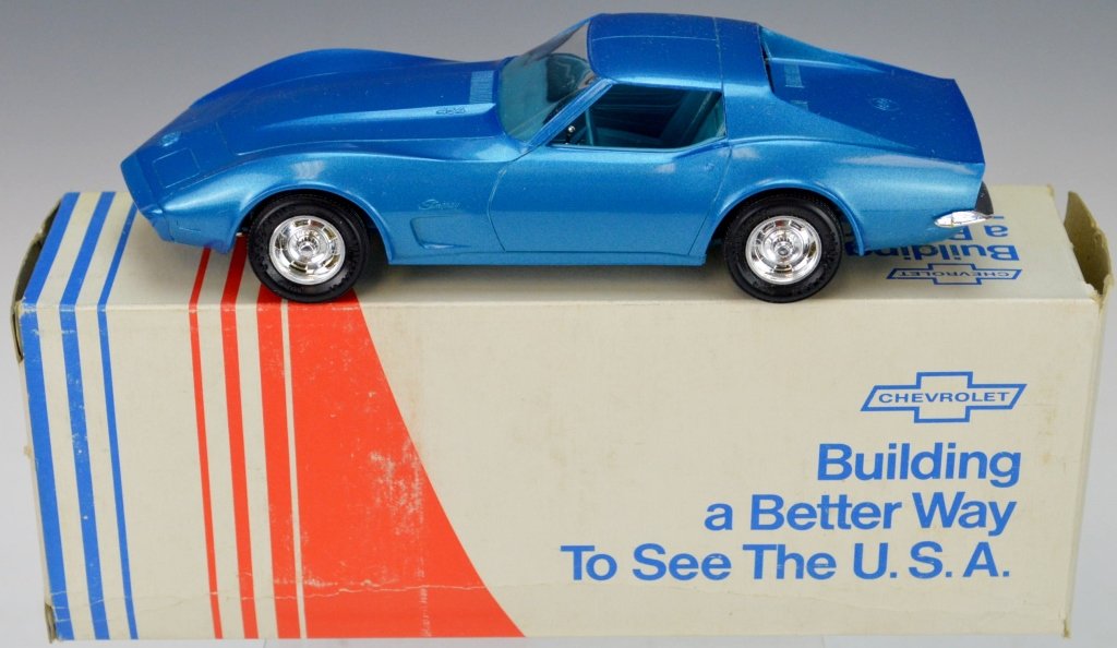 1973 Corvette Dealer Promo: 1973 Corvette dealer promo in medium bright blue with original box.