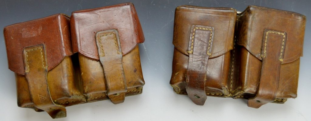 German WWII Mauser Ammo Pouch Grouping: Includes (2) German mauser 8mm ammunition pouch with german mark