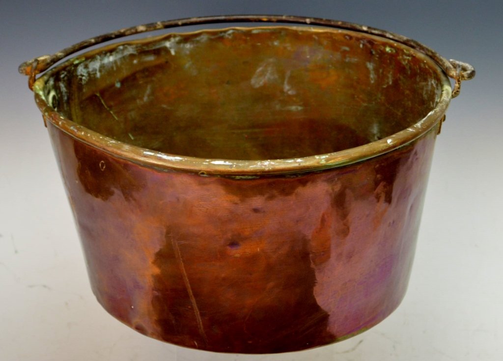 Early Copper Kettle: Measures 13" x 7"