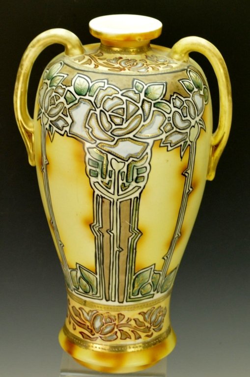 Hand painted Nippon Vase: Measures 13" x 7.5"