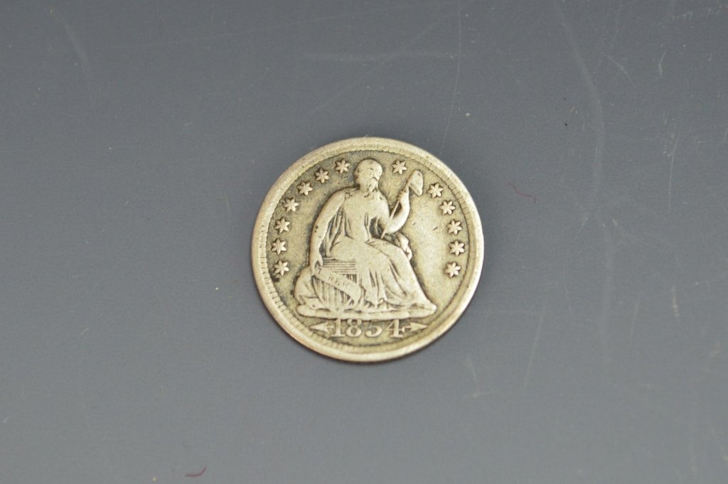 Half Dime 1854 (Mint Error): Half Dime 1854, Variety 3, Mint Error: Date shifted up
