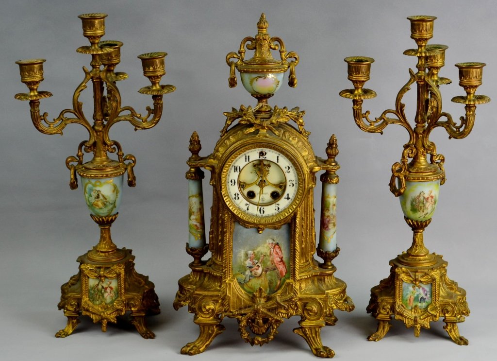 Gilbert "Alexis" Ormolu Clock and Candelabras (1 of 6)