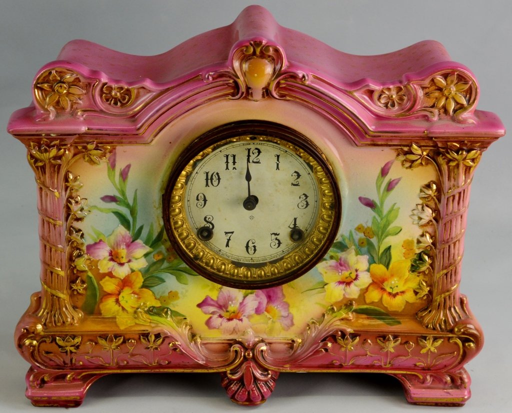 Ansonia Royal Bonn Porcelain Mantel Clock (1 of 2)