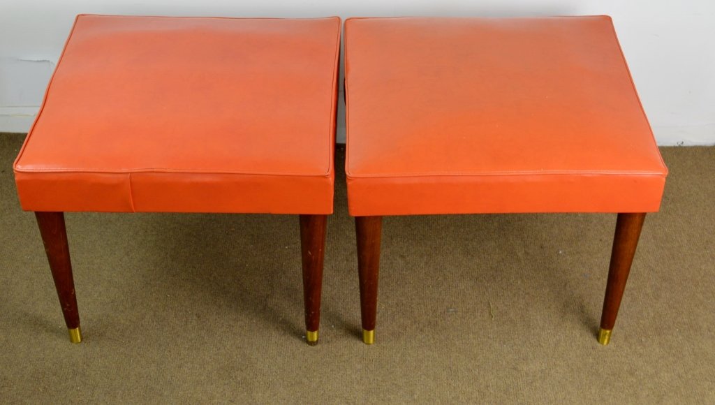Mid Century Modern Vinyl Ottomans (1 of 1)