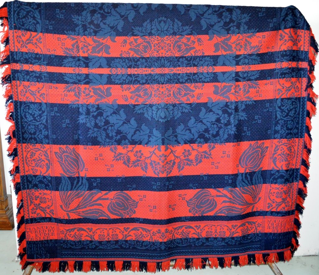 S. Kuder Red and Blue Coverlet (1 of 4)