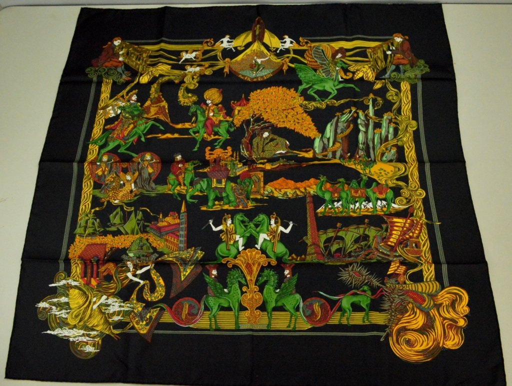 Hermes "Au Fil de la Soie" Silk Scarf (1 of 9)