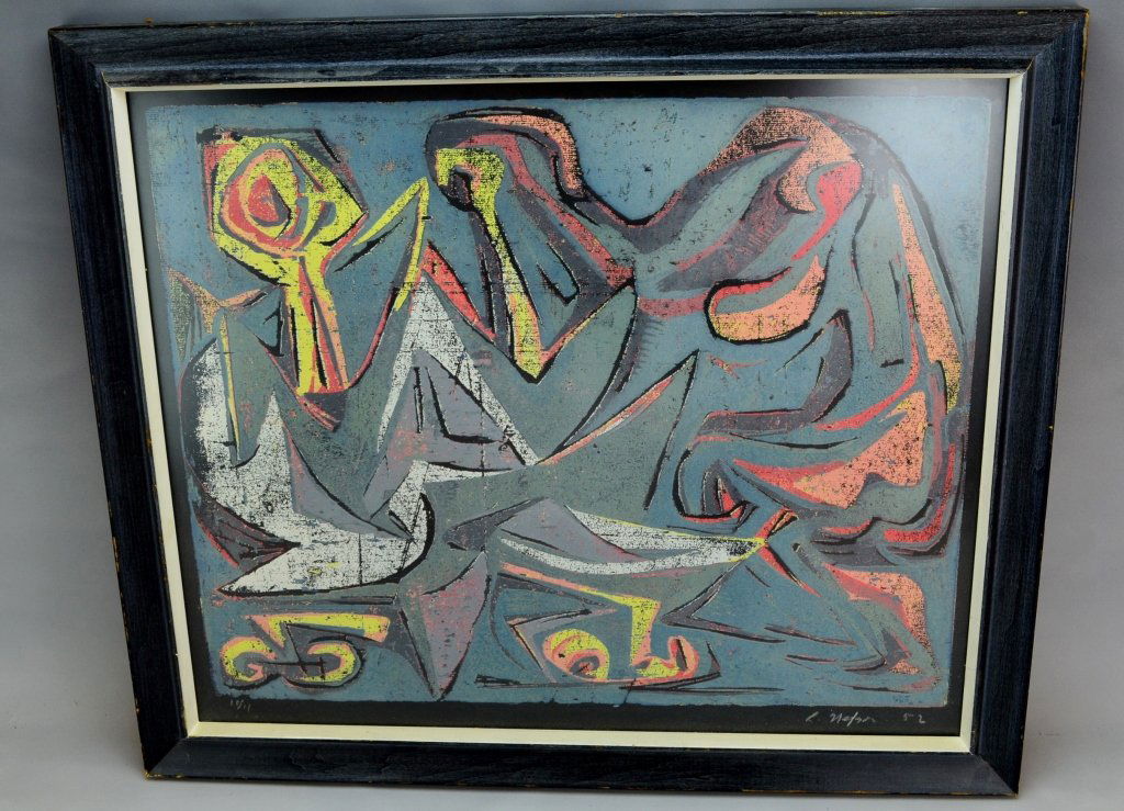 Mid Century Signed Lithograph (1 of 8)