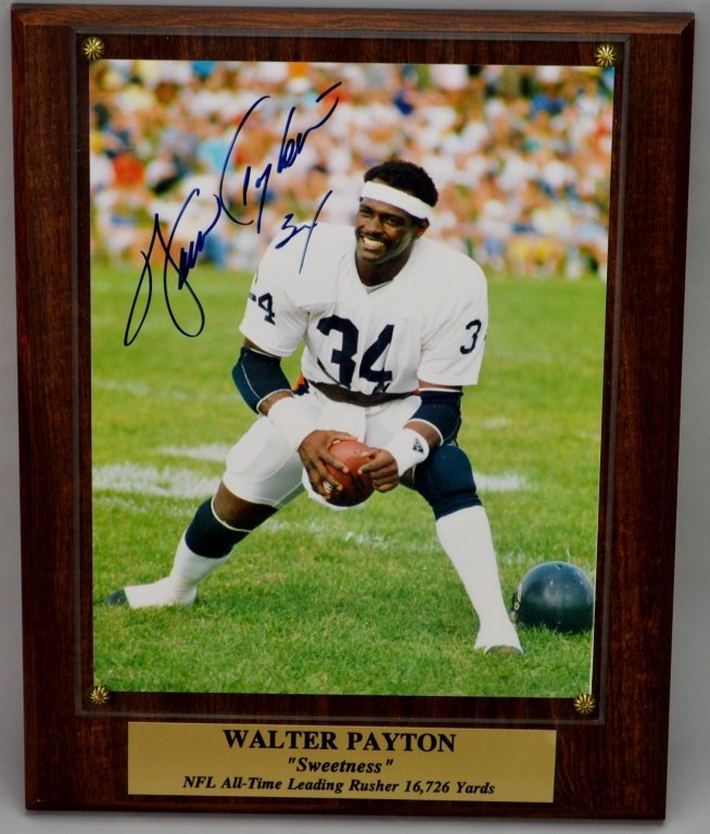 Walter Payton Signed Photo Plaque (1 of 2)