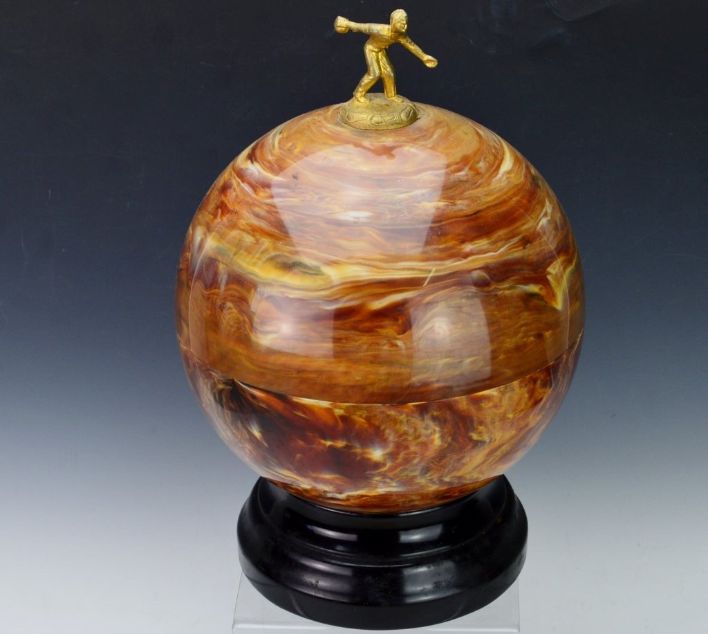 Bakelite Bowling Ball Liquor Dispensor Set (1 of 2)