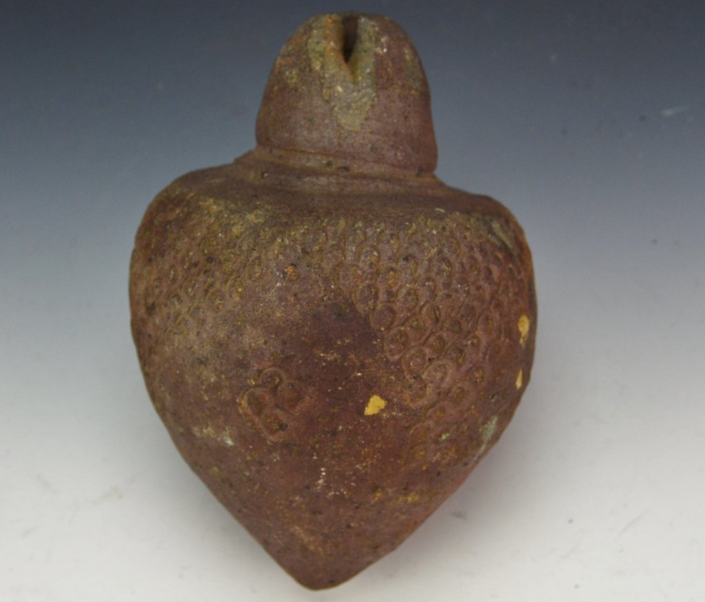 Byzantine Ceramic Greek Fire Grenade: Byzantine/Roman ceramic Greek fire grenade circa 700 measures: 4.5â€ x 3â€