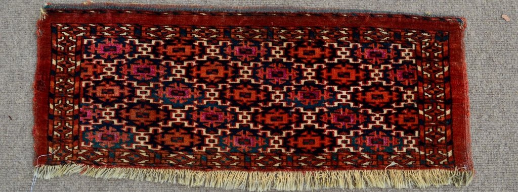 Antique Oriental Yomud Rug Fragment: Measures: 25" x 9"