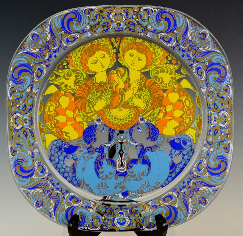 Weihnachten Plate: Weihnachten Plate dated 1980 signed by Bjorn(?) Wiinblad. Measures 11.25"
