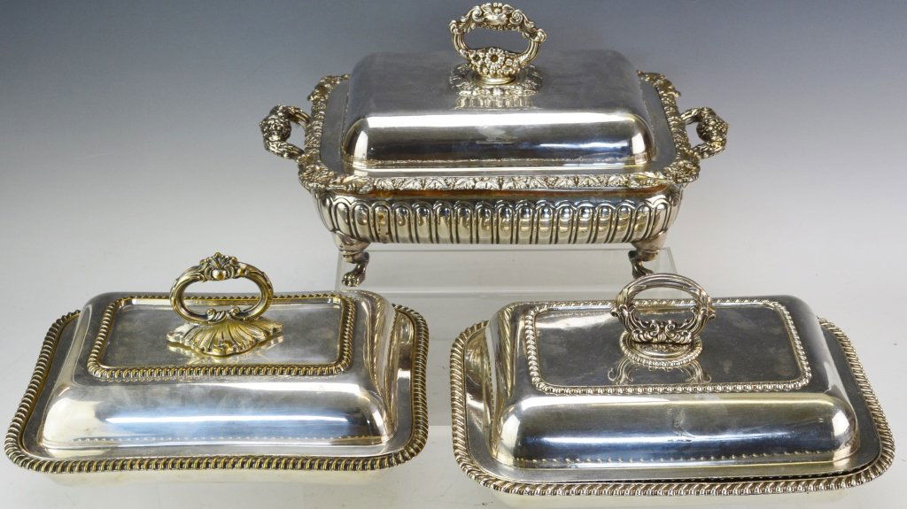 Sheffield Style Silver Plated Chaffing Dishes (1 of 4)