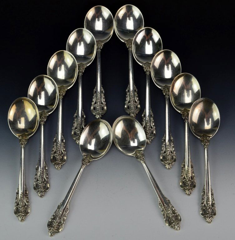 Wallace Grand Baroque Sterling Soup Spoon Grouping (1 of 3)