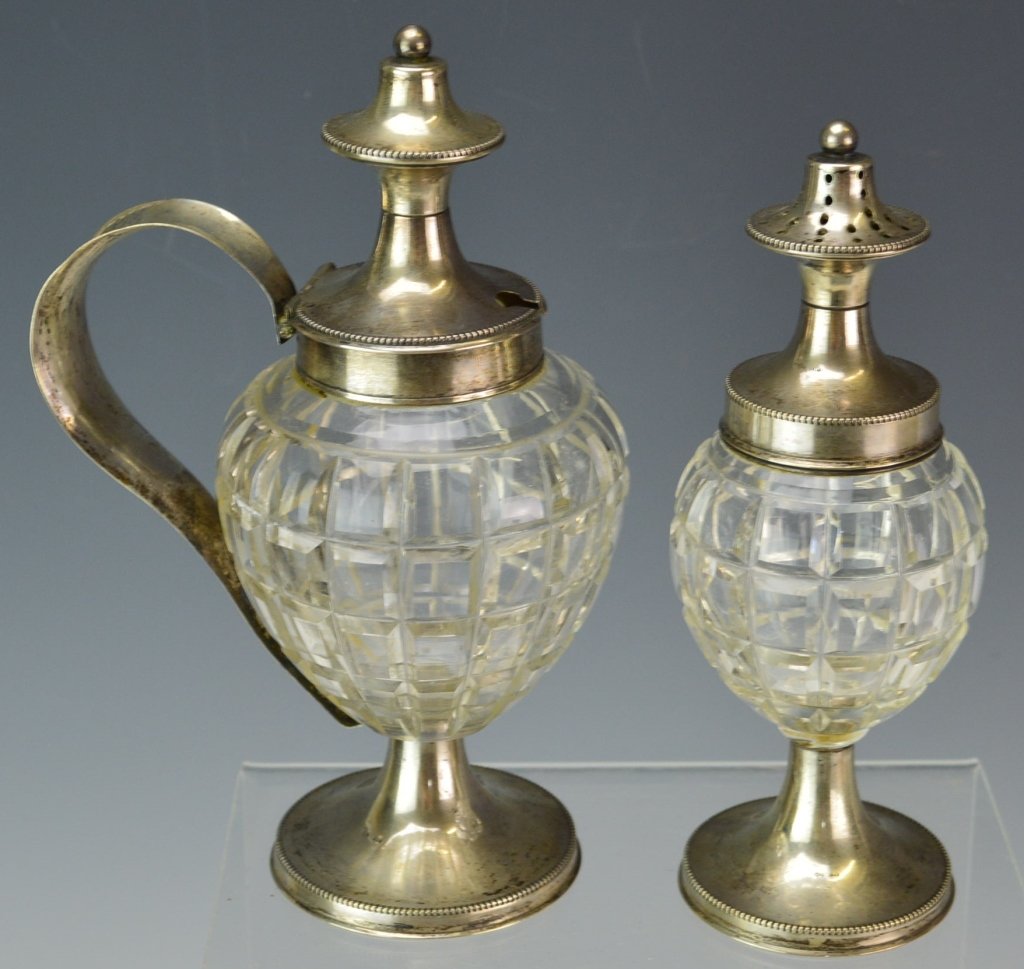 Dutch Silver & Glass Muffineer Cruet Set (1 of 3)