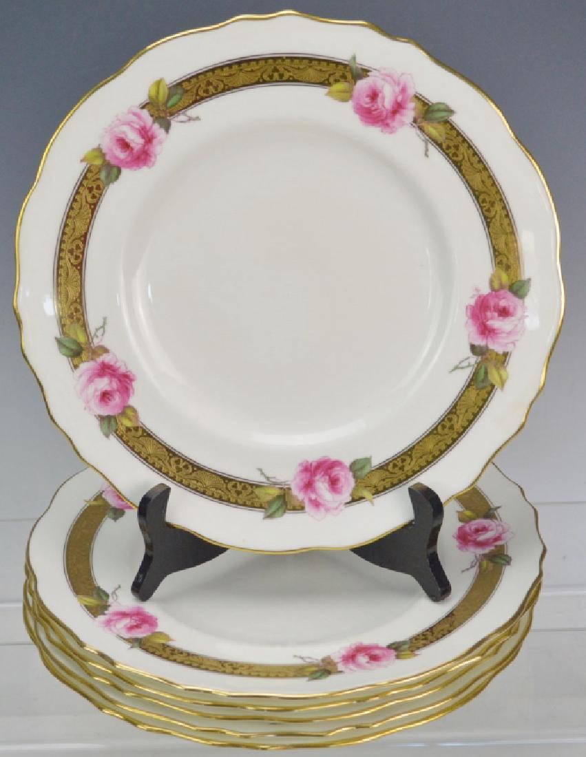 English Cauldon China Grouping: Grouping includes (6) Cauldon England Dinner plates with importer's mark, A.F Wylie New Haven, CT a well known New England merchant, circa 1913. measuring approx. 10.5"
