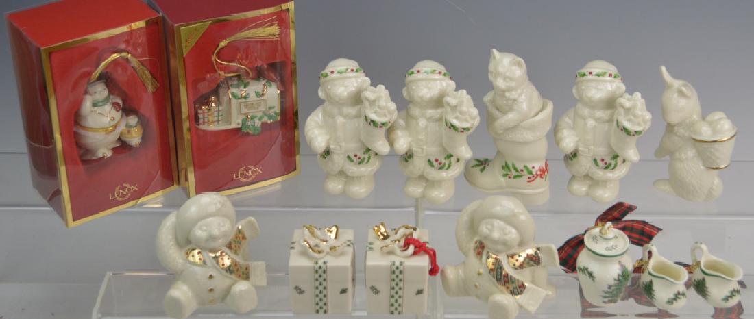 Lenox and Spode Porcelain Grouping: Includes: (14) total: (9) Lenox: (2) Christmas ornaments, (7) Lenox , and (5) Spode pieces
