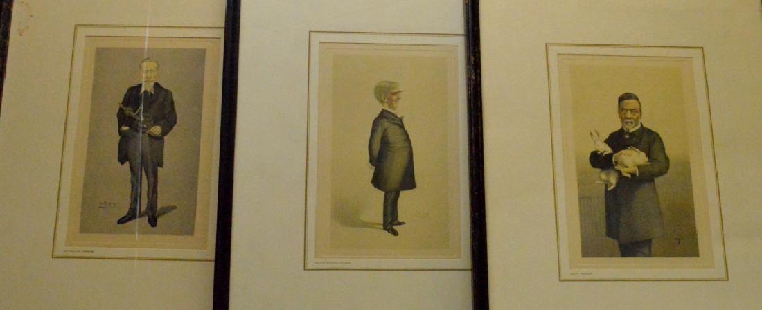 Caricature of Important Figures Grouping: Grouping includes (3) Caricatures of Important Figures of the past. Included are Louis Pasteur, Oliver Wendell Holmes, and Sir William Crookes. All (3) pieces measure 15.5" by 11.5" framed and 7.5" by
