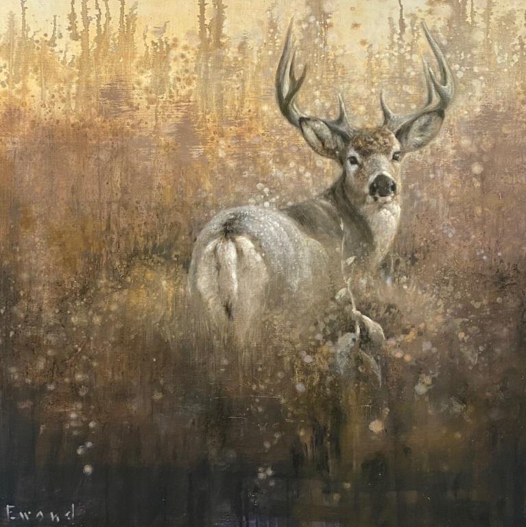 Ewoud de Groot (Dutch, b. 1969) Silver Buck: Ewoud de Groot (Dutch, b. 1969) Silver Buck, 2020 signed "Ewoud" lower left oil on linen, 39 1/4 by 39 1/4 in. Ewoud de Groot lives and works in Egmond aan Zee, a coastal village in the Northern Nethe