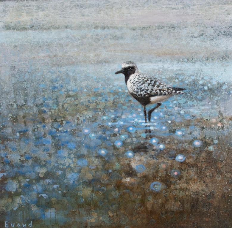 Ewoud de Groot (Dutch, b. 1969) Black-Bellied Plover: Ewoud de Groot (Dutch, b. 1969) Black-Bellied Plover, 2020 signed "Ewoud" lower left oil on linen, 31 1/2 by 31 1/2 in.