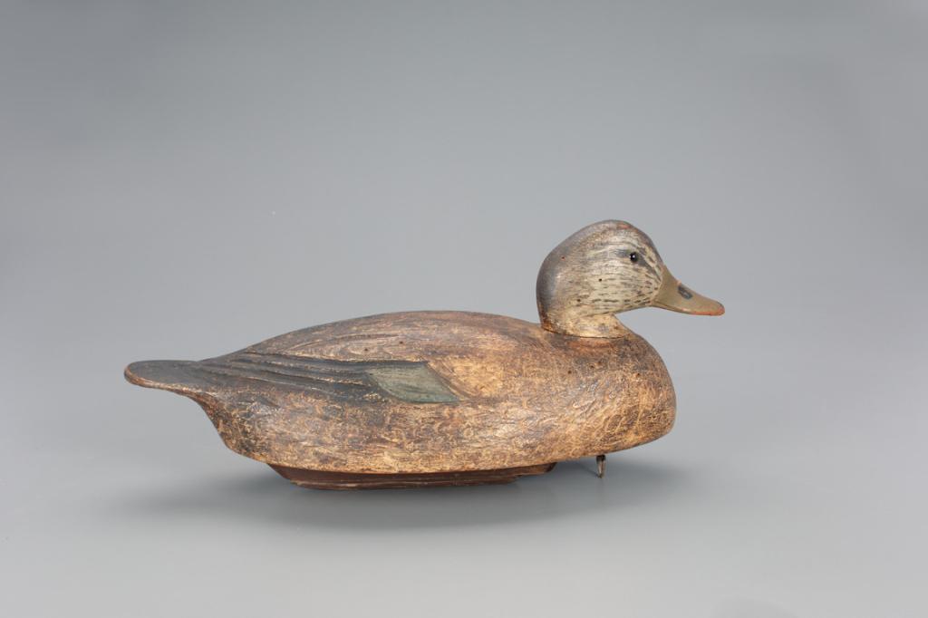 Rare Oversized Black Duck Decoy, Benjamin Schmidt (1 of 4)