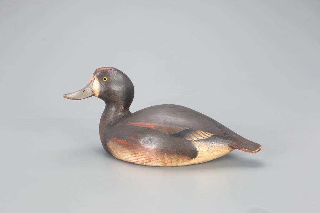 Rare Bluebill Hen Decoy, The Ward Brothers: The Ward Brothers Lemuel T. (1896-1984) and Stephen (1895-1976) Crisfield, MD, 1936 14 1/2 in. long This classic 1936 broadbill hen was acquired by Davison Hawthorne and subsequently went on loan to t