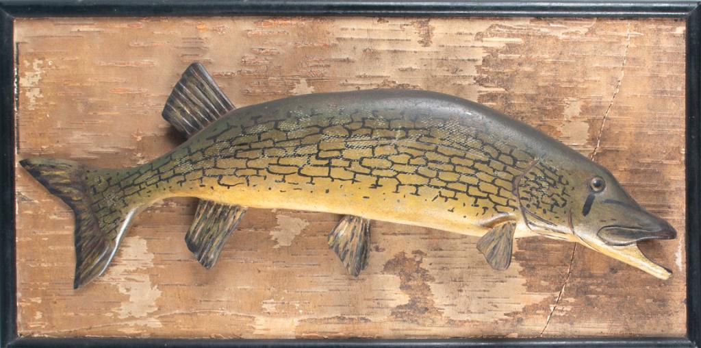 Leaping Pickerel on Birch Bark Lawrence C. Irvine (1 of 2)