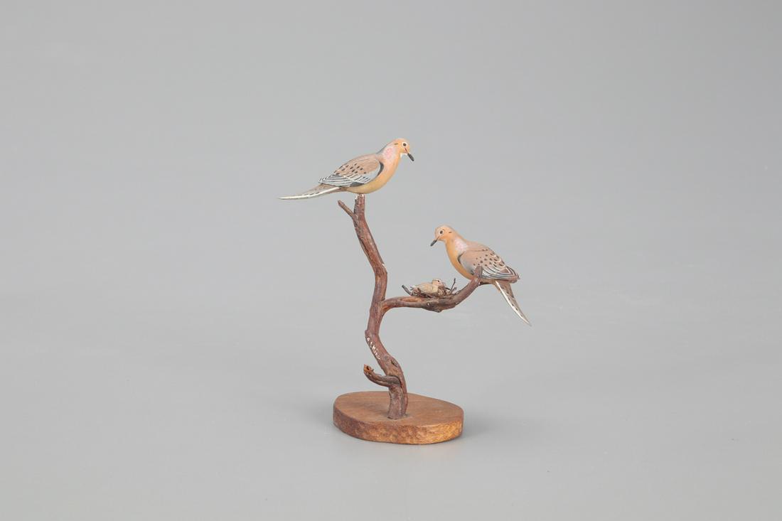 Miniature Dove Pair with Chicks, Allen J. King (1 of 5)