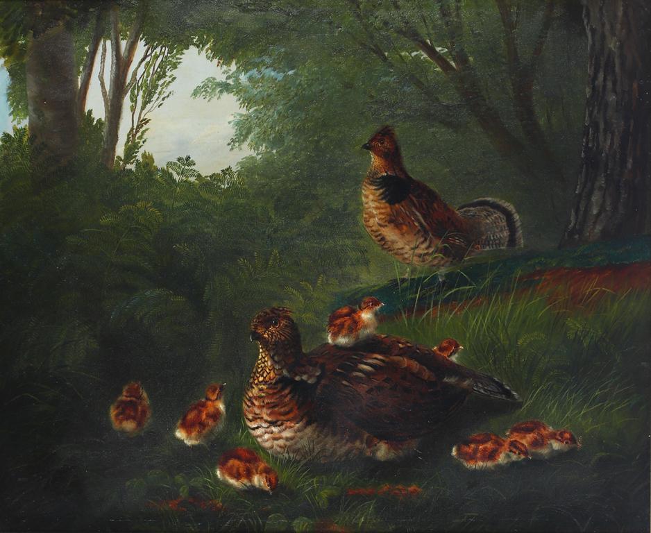 William Jacob Hays (1830-1875), Ruffed Grouse Family (1 of 3)