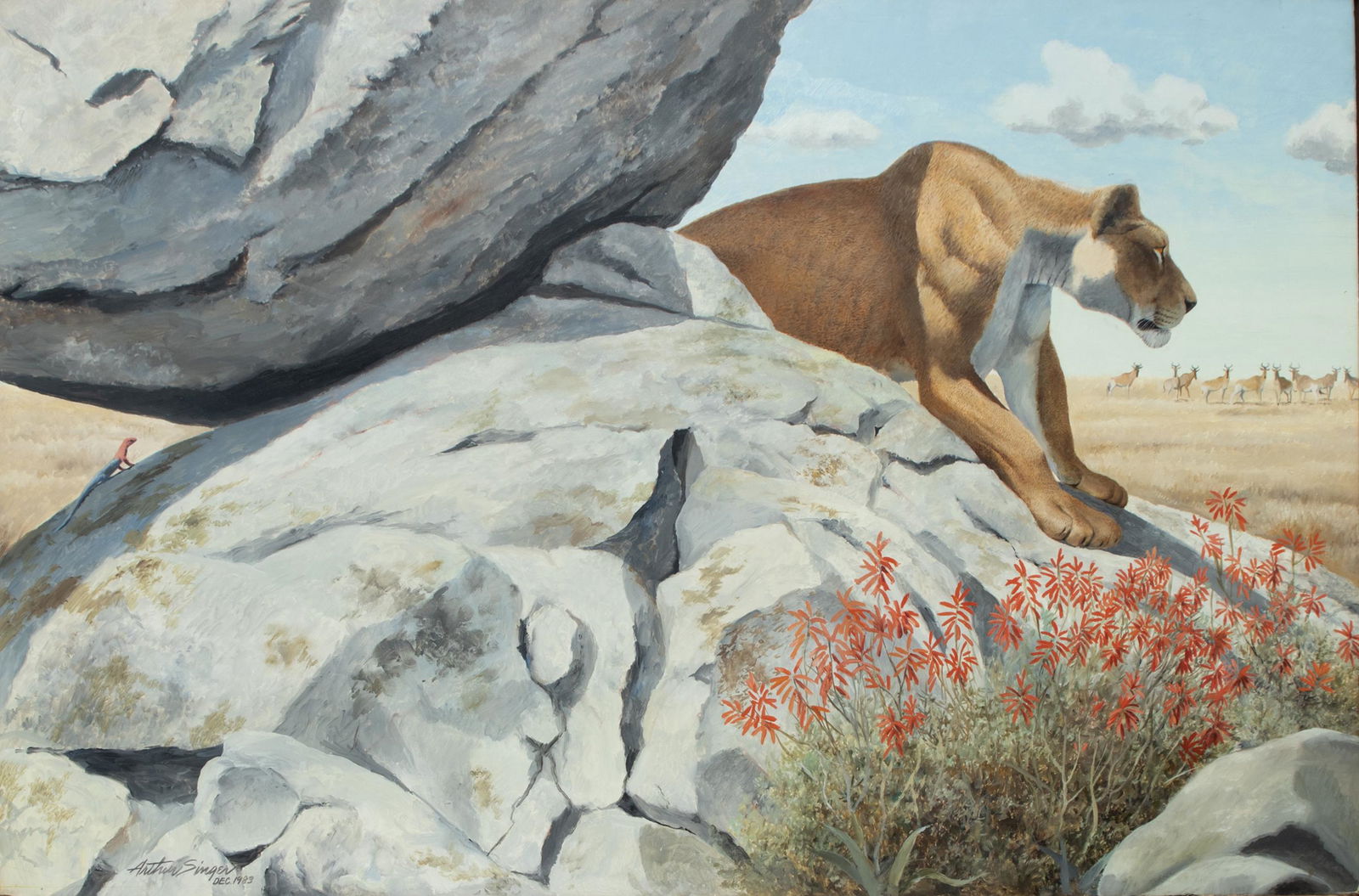 Arthur B. Singer (1917-1990), Lioness in the Serengeti (1 of 3)