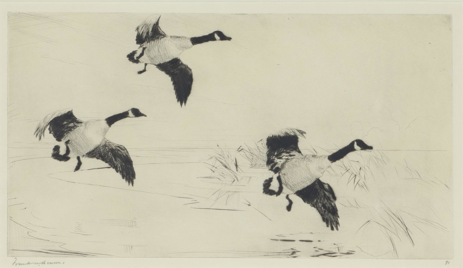 Frank W. Benson (1862-1951), Three Geese (1 of 3)