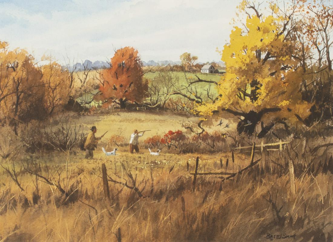 Brett James Smith (b. 1958), October Fields: Brett James Smith (b. 1958) October Fields signed "Brett J Smith Â©" lower right watercolor, 10 by 14 in. Provenance: William C. McMaster M.D. Collection