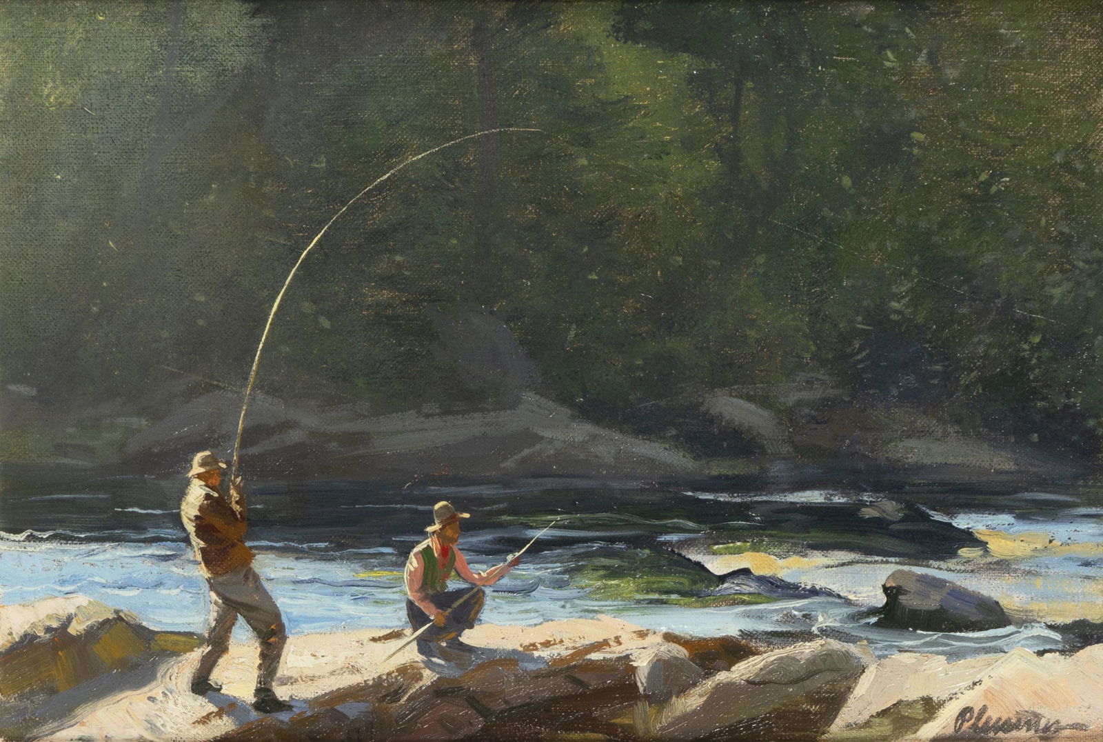 Ogden M. Pleissner (1905-1983), Angler and Guide: Kill Devil Run (1 of 3)