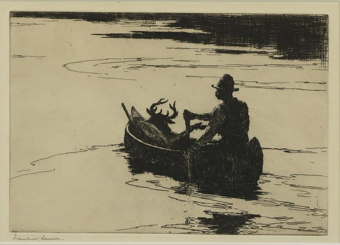 Frank W. Benson (1862-1951), Deer Hunter: Frank W. Benson (1862-1951) Deer Hunter, 1924 signed "Frank W. Benson" lower left etching, 7 3/4 by 10 3/4 in. Paff #229, edition of 150