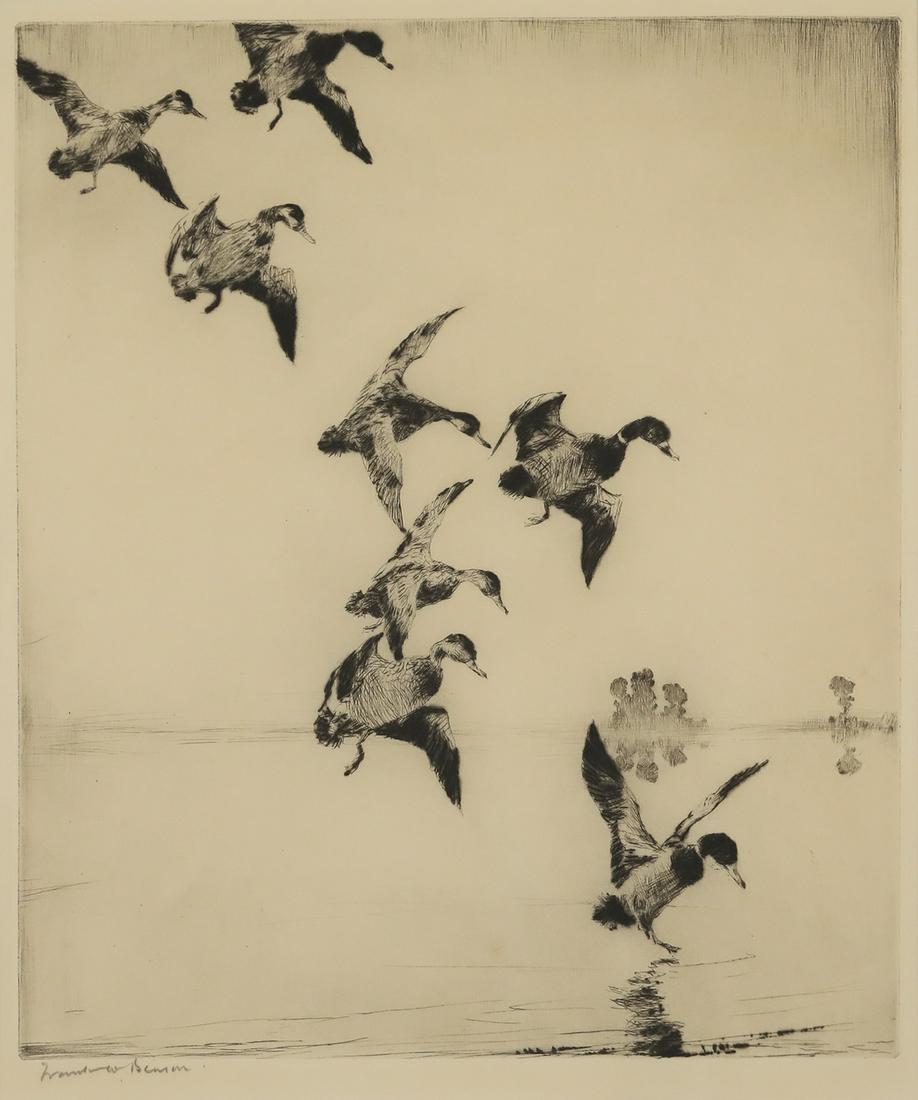 Frank W. Benson (1862-1951), Mallards at Evening (1 of 3)