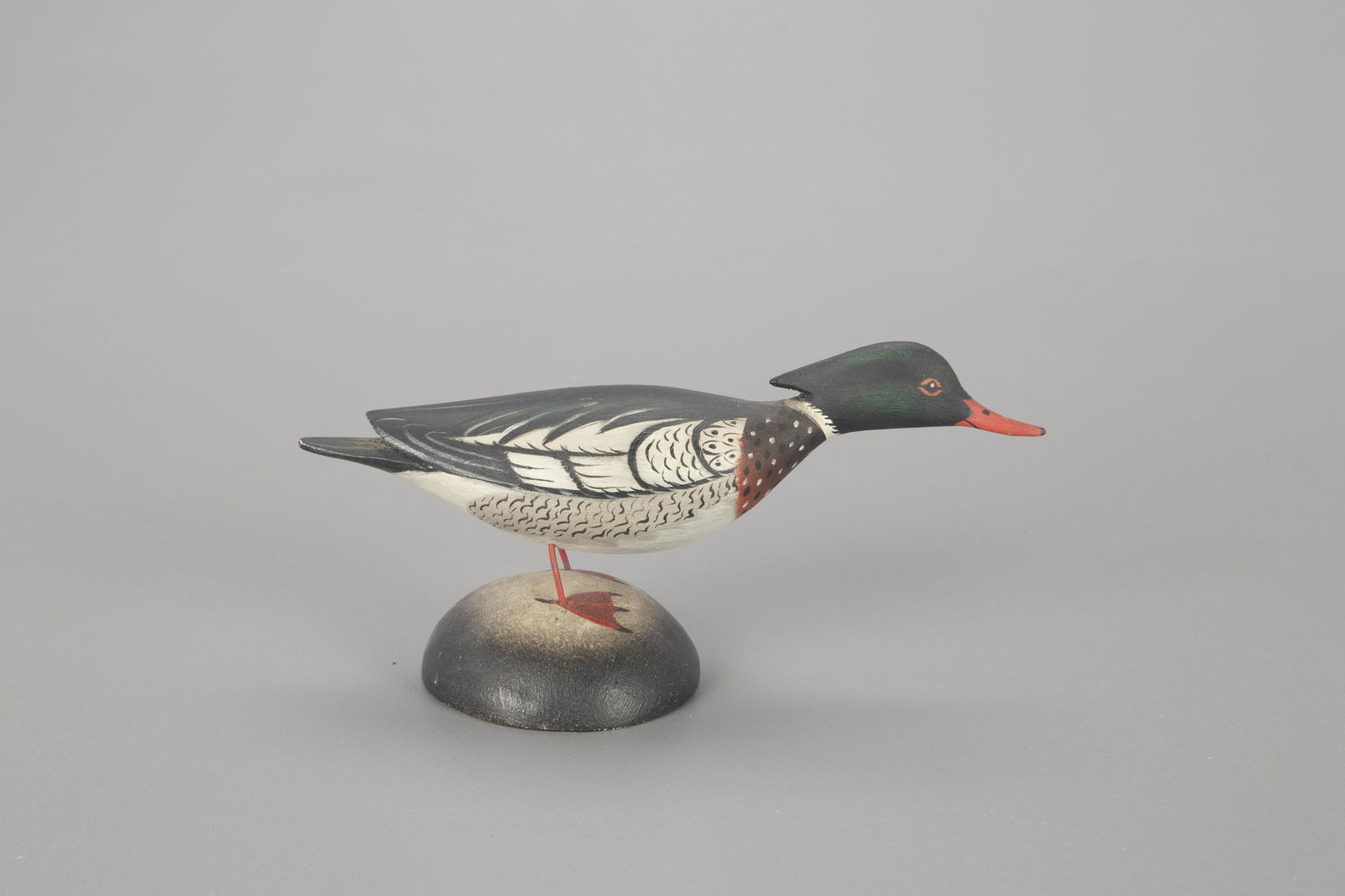 Miniature Red-Breasted Merganser Drake by A. Elmer Crowell (1862-1952) (1 of 4)