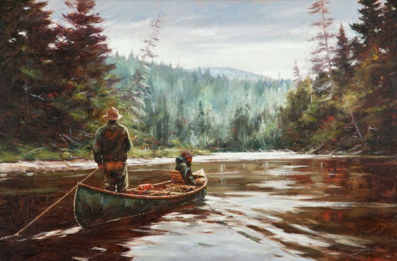 John Swan (b. 1948): John Swan (b. 1948) Down the Kedgwick Signed "John Swan" lower right Oil on canvas, 24 by 36 inches Thomas W. Sheppard Collection