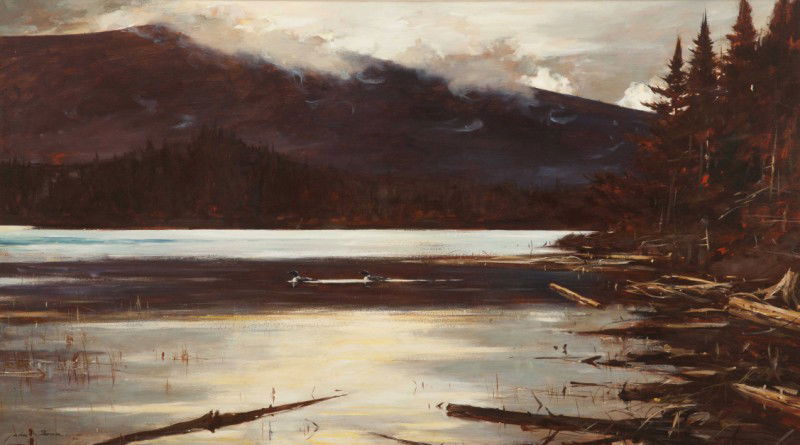 John Swan (b. 1948): John Swan (b. 1948) Two Loons, 1990 Signed and dated "John Swan 90" lower left Oil on board, 21.25 by 37.75 inches