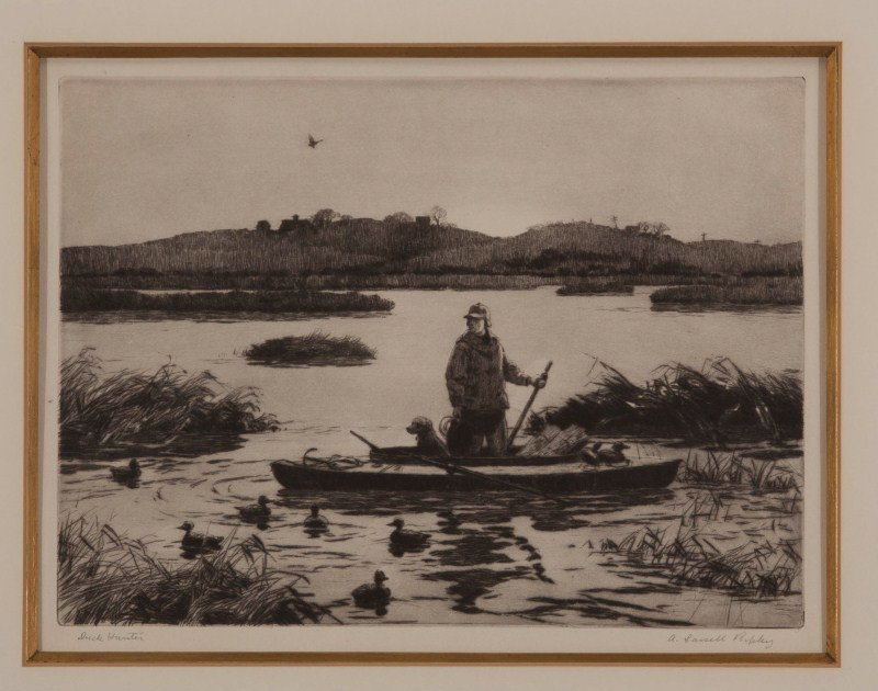 Aiden Lassell Ripley (1896-1969): Aiden Lassell Ripley (1896-1969) Duck Hunter Signed "A. Lassell Ripley" lower right Drypoint, 7 by 9.5 inches John E. Lennon Collection A. Lassell Ripley and Dana S. Lamb, "Sporting Etchings," Barre, 