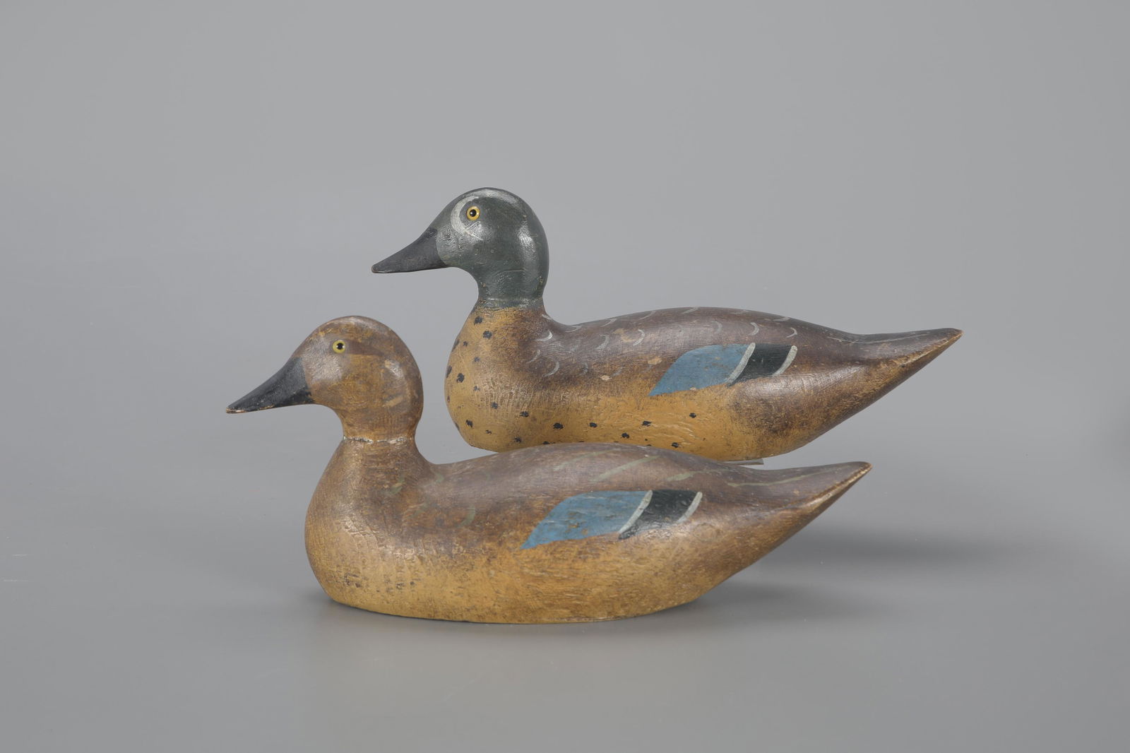 Rare and Early Blue-Winged Teal Pair by Evans Duck Decoy Co. (1921-1932) (1 of 4)