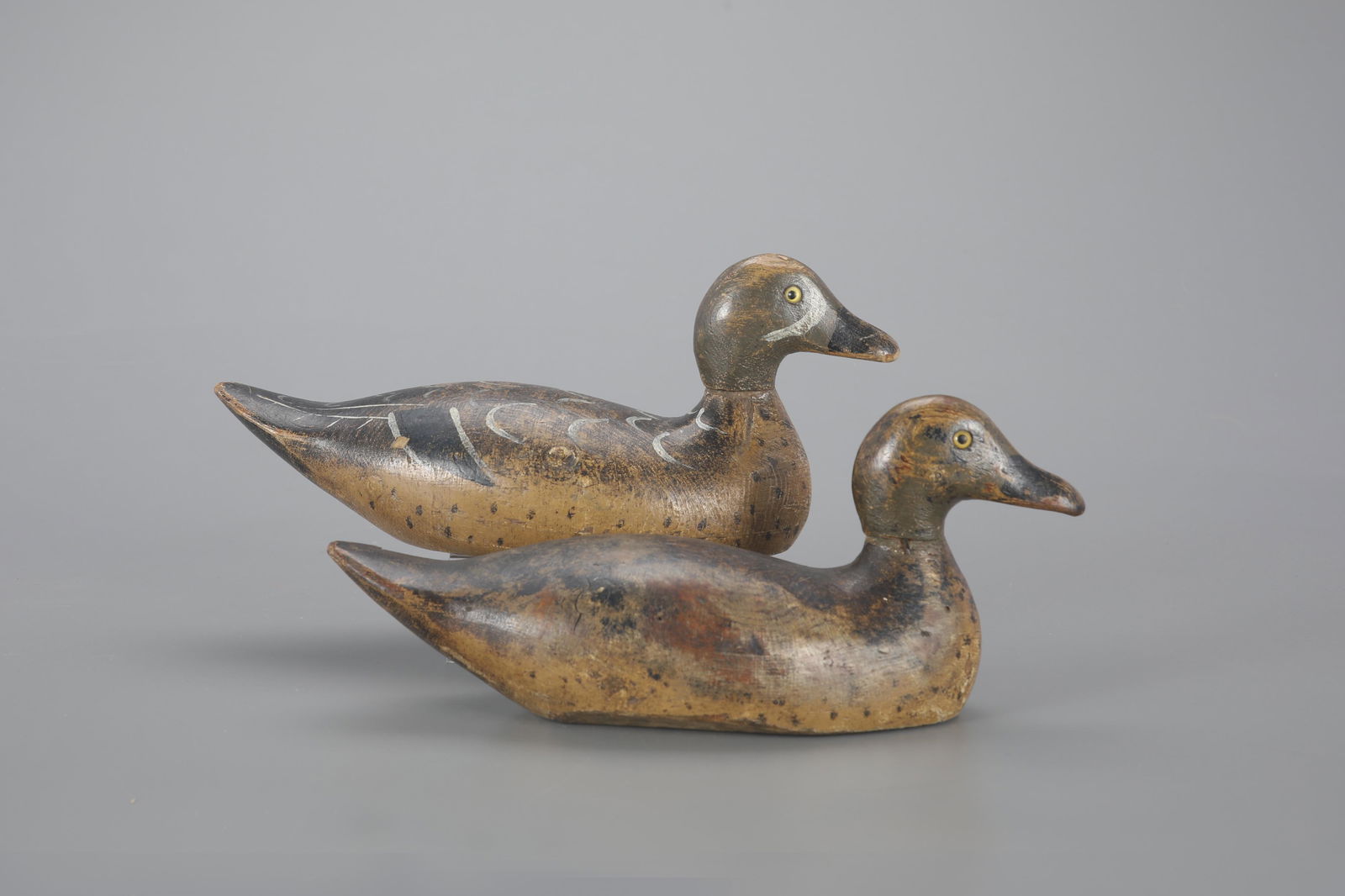 Early Standard-Grade Blue-Winged Teal Pair by Evans Duck Decoy Co. (1921-1932) (1 of 4)